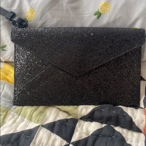 Rebecca Minkoff Glitter Leo Wristlet in Black